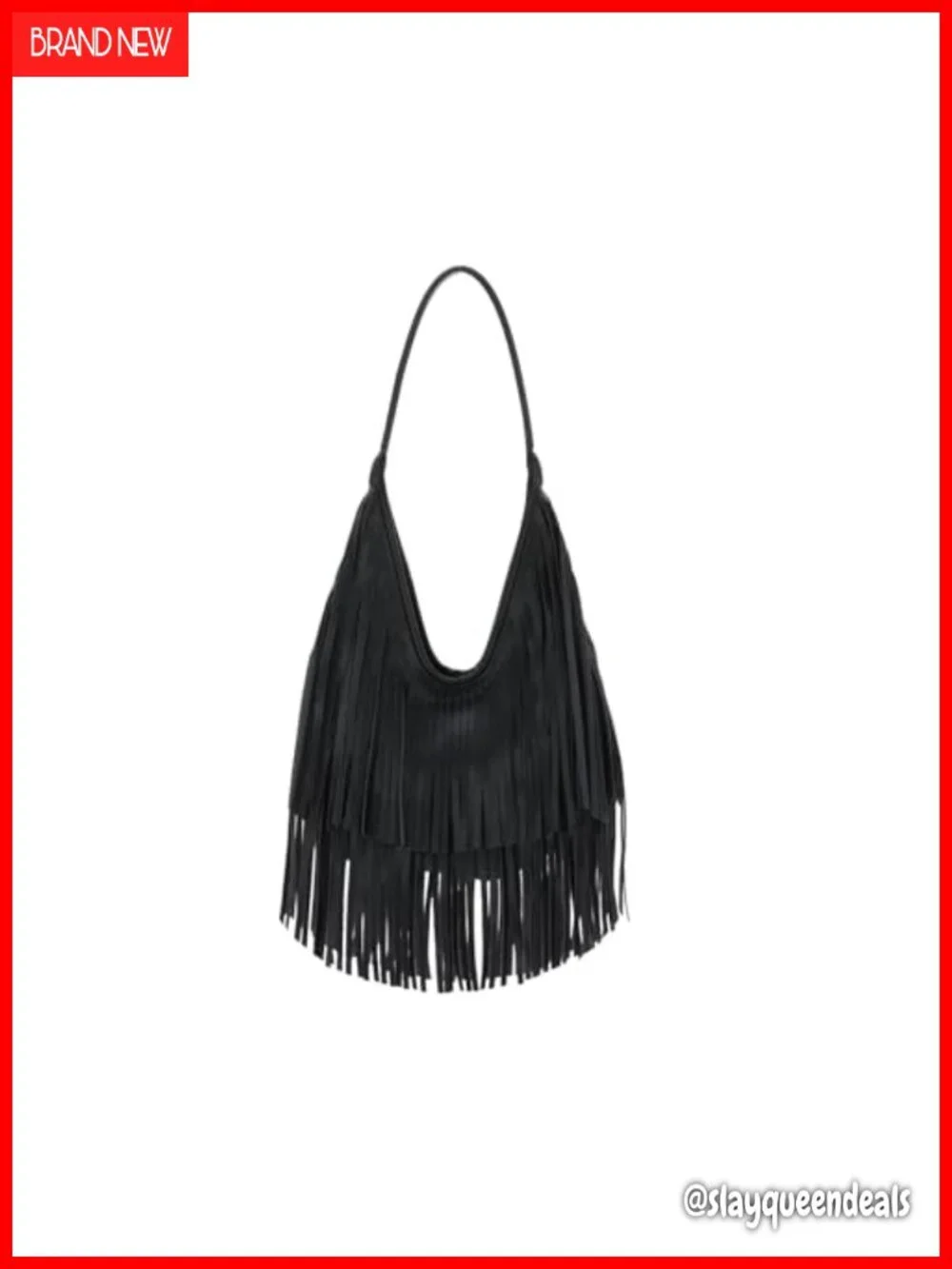 Faux Leather Fringe Hobo Purse Vintage Western Tassel Shoulder Bag